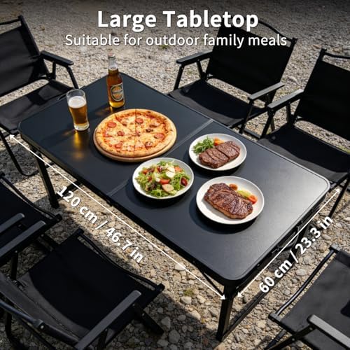 Folding Camping Table 4Ft X 2Ft, Aluminum Portable Adjustable Fold Table - Image 4