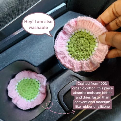 Cotton Crotchet Ruffled Flower Coaster Set - Image 3