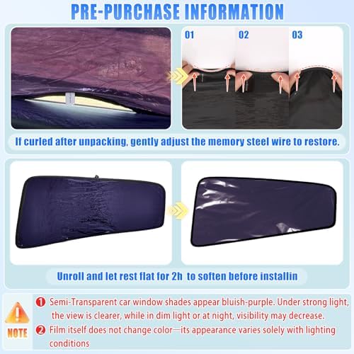 ZATOOTO Tesla Model Y Rear Car Window Shades 2020-2026, Static Cling - Image 2