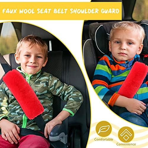 Boao 4 Pack Sheepskin Seat Belt Cover Shoulder Pad - Image 6