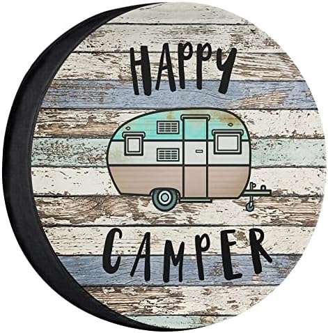Happy Camper Spare Tire Cover Dust-Proof by YZ-MAMU