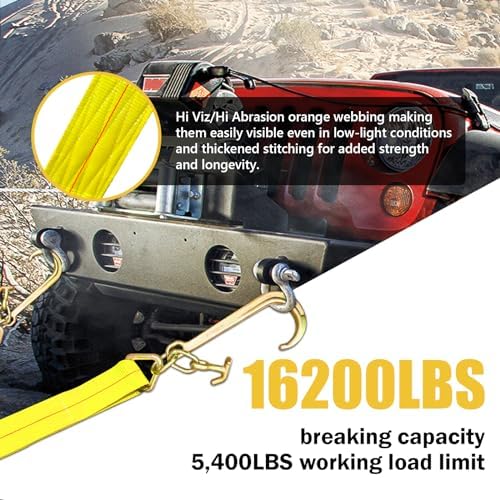 Tow Straps V Bridle, 5400LBS Recovery Bridle, Towing Strap - Image 4