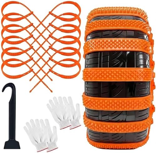 12 Pcs Heavy Duty Anti Skid Snow Tire Chains, Nylon Winter Snow Tracks by Datanly