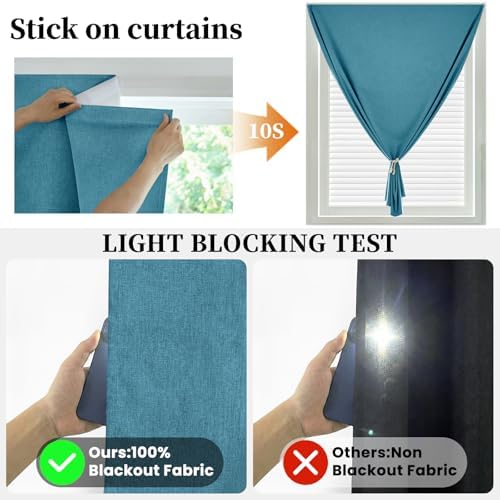 100% Blackout French Door Curtain- Privacy Thermal Insulated Door Window Curtain - Image 2