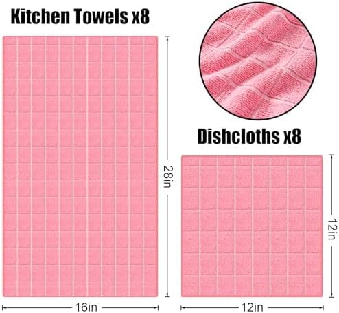 Homaxy Microfiber Kitchen Towels and Dishcloths Sets, 12 Pack - Image 6
