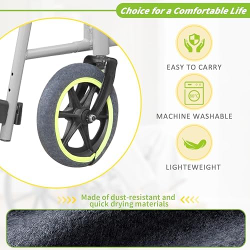 Wheelchair Tire Covers for Wheel to Protect Floors Carpets, Wheelchair - Image 3