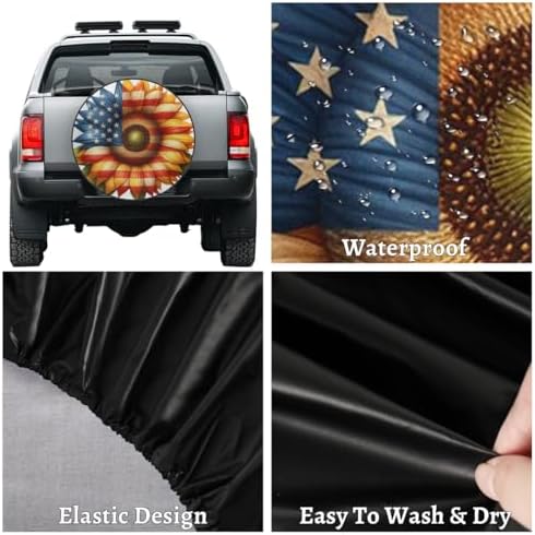 Sunflower Spare Tire Cover 14in Spare Wheel Covers Tire Storage Cover - Image 4