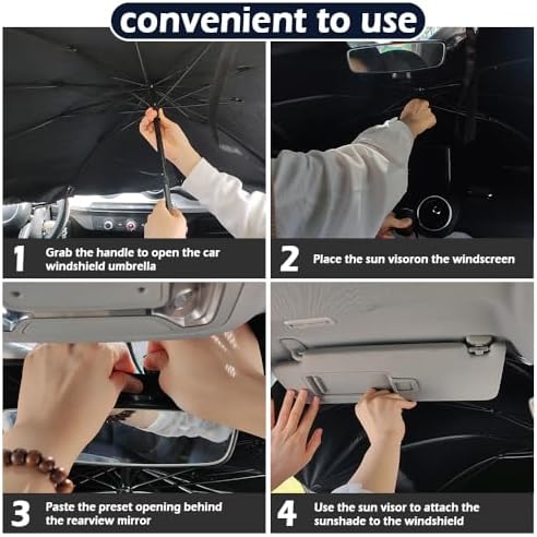 Car Windshield Sun Shade, Foldable Car Shade Umbrella - Image 5