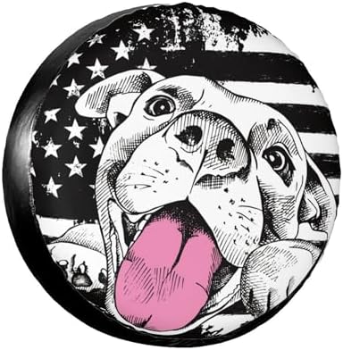 RV Spare Tire Cover American Flag Dog Wheel Covers 16 Inch No Camera Hole by Unknown