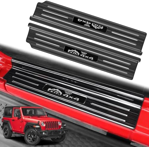 2PCS Door Sill Guard for Jeep Wrangler 2018-2026 JL JLU & 2020-2026 Gladiator by DWKJMYCP