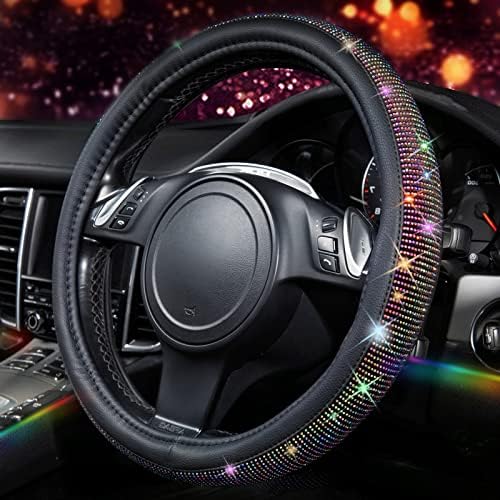 CAR PASS Diamond Leather Steering Wheel Cover, - Image 6