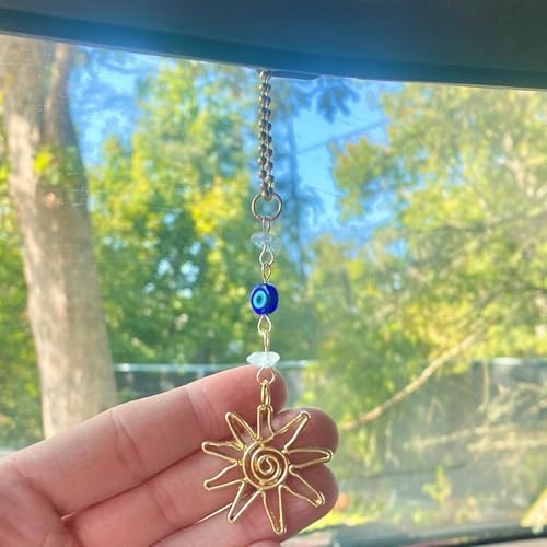 Sun Hanging Car Charm, Boho Crystals Decor - Image 3