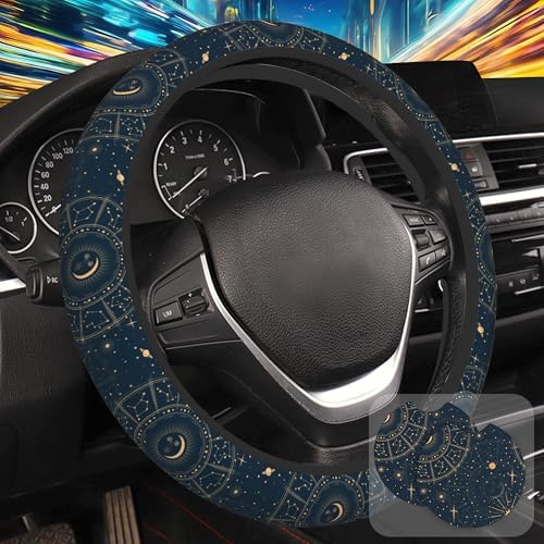 Astrology Moon Star Steering Wheel Cover by Unknown