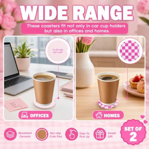 2PCS Car Cup Coasters, 2-in-1 Style Cup Holder Coasters - Image 6