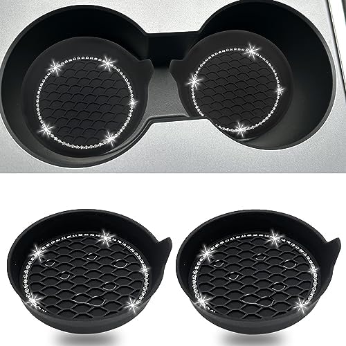 NBTEPEM 2pcs Bling Car Cup Holder Coaster, 2.75 inch Anti-Slip Shockproof by NBTEPEM