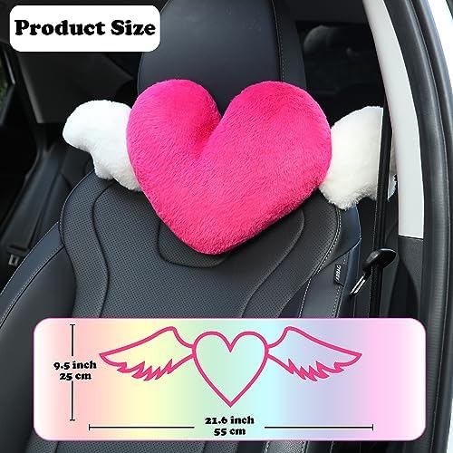 2 Pack Heart Shaped Cute Car Headrest Pillow - Image 2