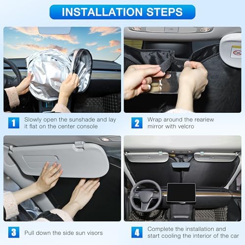 INSAUTO Windshield Sun Shade for Chevrolet Silverado/GMC Sierra 2014-2018 - Image 6