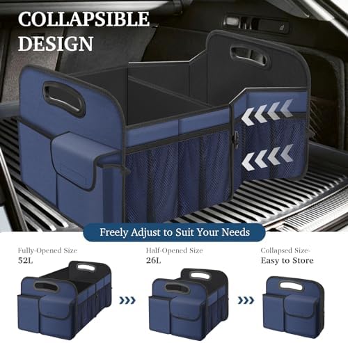 Femuar Car Trunk Organizer, Collapsible, Waterproof, 5 Compartments, Rectangular - Image 4