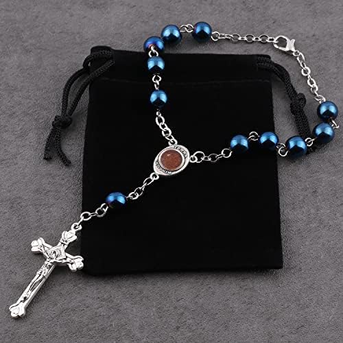 Hematite Beads Auto One Decade Car Rosary Clasp Terra Jerusalem Medal - Image 2