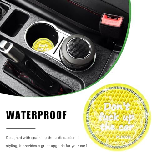 Ziciner 2 Pack Bling Car Cup Holder Coaster, 2.75 Inch Anti-Slip Auto Insert - Image 5