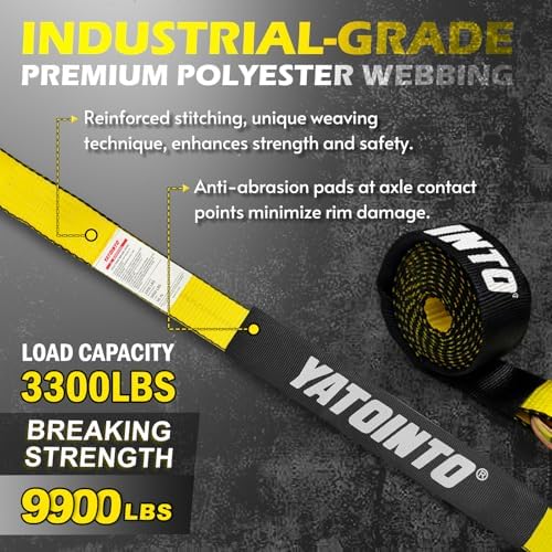 4 Pack 2"x96" Car Tie Down Straps - Image 3