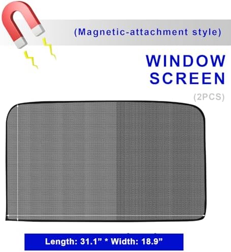 2 PCS Car Window Shades, 18.9"×31.1" Magnetic Vehicle Rear Side Window Screen - Image 2
