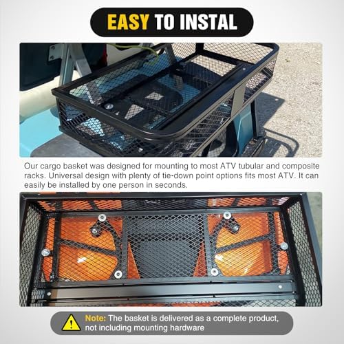 Nilight ATV Front Cargo Basket, Heavy Duty ATV Storage Cargo Box Attachments - Image 2