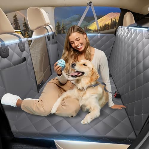 Btefd Back Seat Extender for Dogs, Hard Bottom Dog Hammock for Car & SUV by Btefd