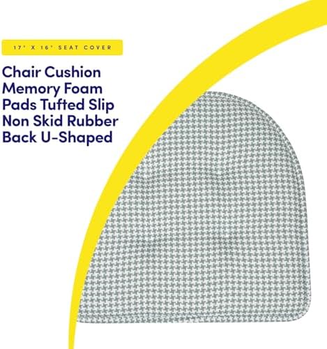 Sweet Home Collection Chair Cushion Memory Foam Pads Tufted Slip Non Skid - Image 3