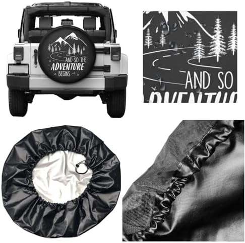 And So the Adventure Begins Spare Tire Cover Camping Tire Wheel Covers - Image 5