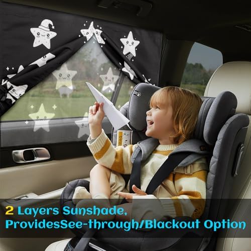 Car Window Shades, 2 Packs Magnetic Car Sun Shades - Image 3