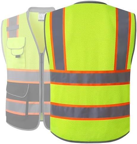 JKSafety Hi Vis Safety Vest for Men Women Cushioned Collar JK101 YBlack XL - Image 5