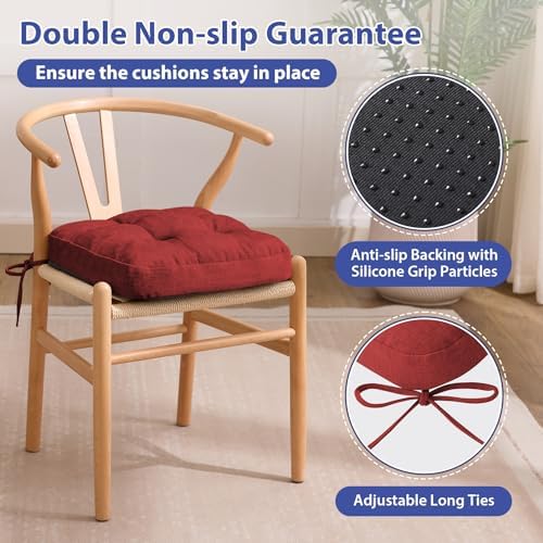 IASEAHK Memory Foam Dining Chair Cushions, 16.5"x16.5"x3.5" - Image 4