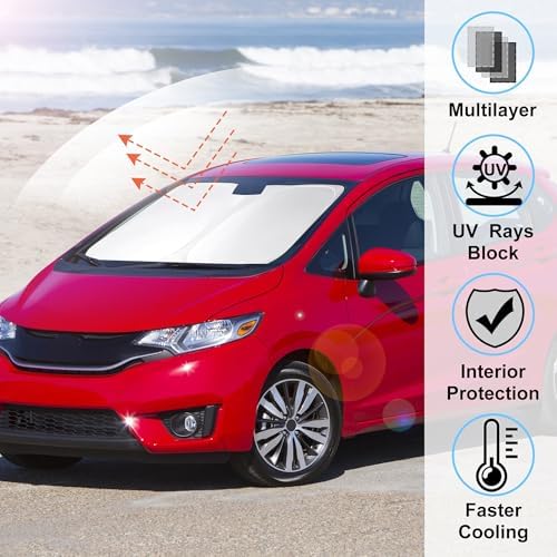 Windshield Sun Shade for 2015-2020 Honda Fit Accessories - Image 2