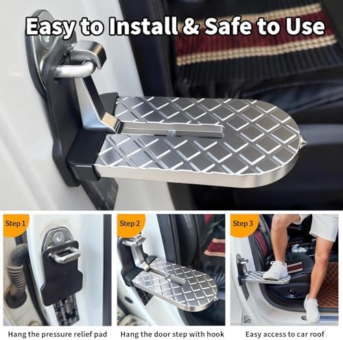 Car Door Step for Car Roof Access, Foldable Non-Slip Ascent Latch Pedal Rack - Image 3