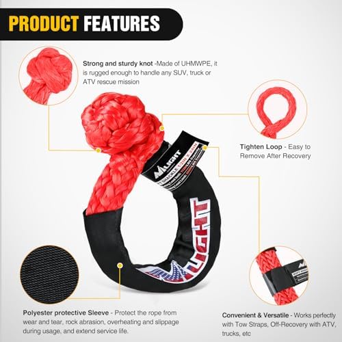 Nilight 2PCS Synthetic Soft Shackles 1/2" x 24" - Image 3