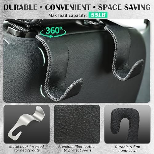 Car Seat Headrest Hook 55lb Heavy Duty Metal Hanger - Image 3