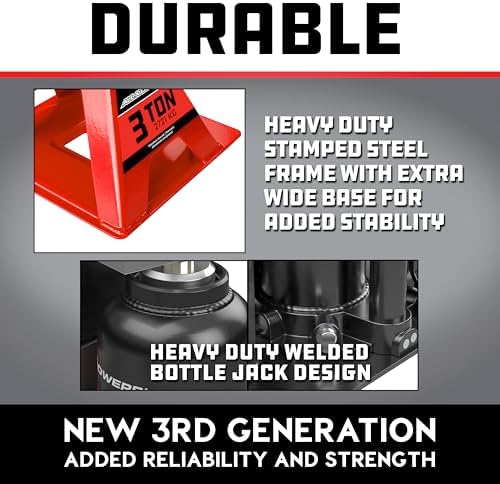 POWERBUILT 3 Ton All-in-One Hydraulic Bottle Jack and Jackstand in One - Image 4