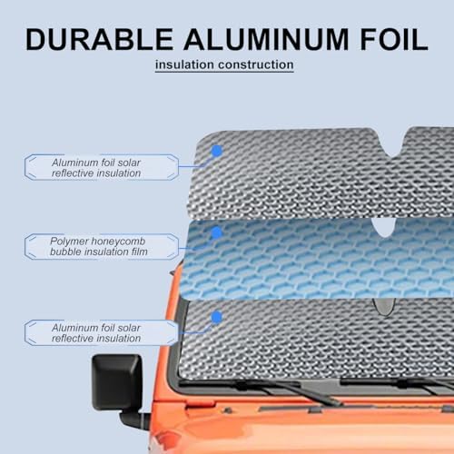 Windshield Sun Shade for Jeep, Windshield Sunshade for Wrangler TJ JK JL - Image 5