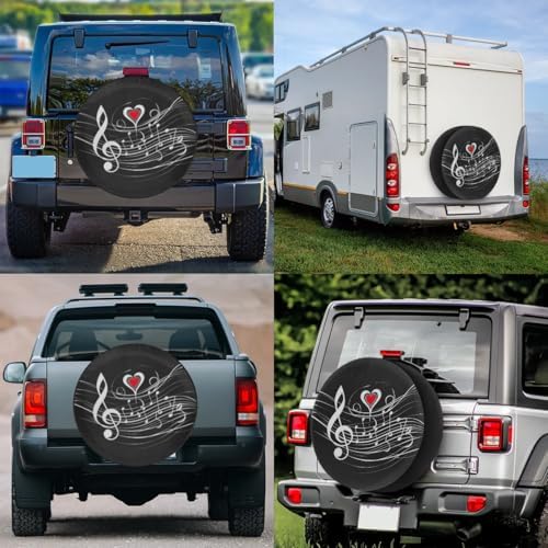 Spare Tire Cover for RV Trailer, Musical Notes Prints Tire Covers Universal Fit - Image 7