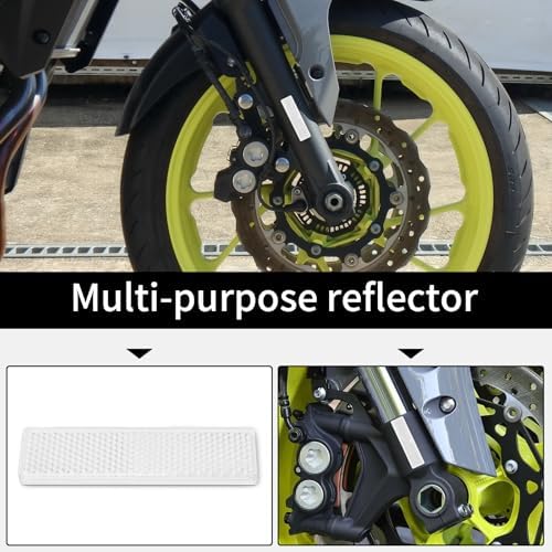 10 Pack White Reflectors Self-Adhesive Rectangular, Quick Mount - Image 6