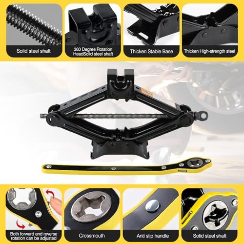 Car Jack Kit, Scissors Jack car, Max 2 ton Capacity, tire Jack Tool kit - Image 3