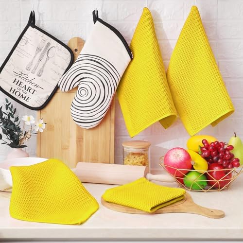 Homaxy 100% Cotton Waffle Weave Kitchen Dish Cloths 8-Pack - Image 6