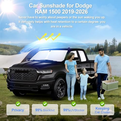 6PCS Car Window Shades for Dodge RAM 1500 Crew Cab 2019-2025 2026 Accessories - Image 2