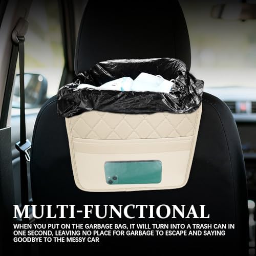 Car Seat Back Organizer, Leather Backseat Hanging Storage Bag, Car Large - Image 3