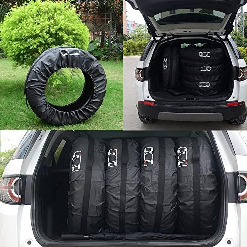 Tire Cover 4pcs Skyour Adjustable Waterproof Seasonal Spare Car Wheel Tire - Image 6