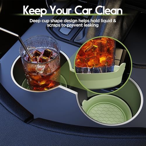 Amooca 4-Pack Car Cup Coaster Silicone Spill-Proof Cup Holder Inserts - Image 3