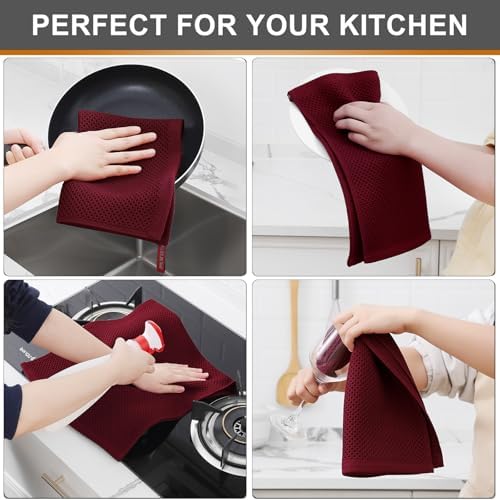 Kitinjoy 100% Cotton Waffle 4-Pack Kitchen Towels - Image 4