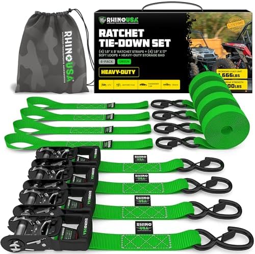 Rhino USA Heavy Duty Ratchet Tie Downs by RhinoUSAInc