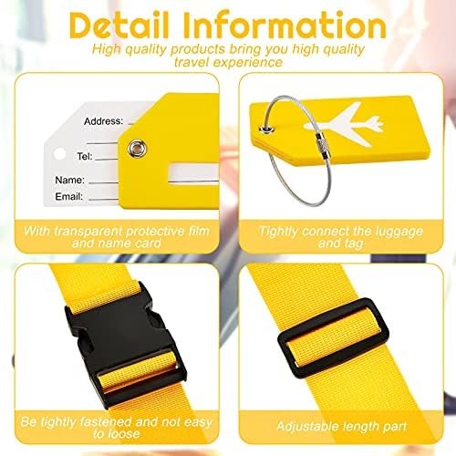 Weewooday 8 Pcs Luggage Straps Suitcase Tags Set - Image 3